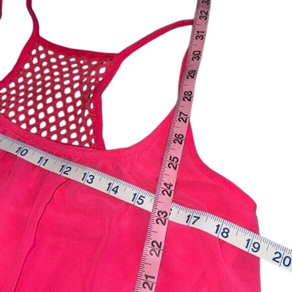 Pink Sleeveless Mini Dress With Crochet Back Detail 95% Polyester 5% Spandex Wom - Picture 7 of 7